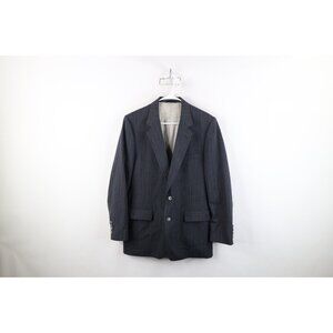 Vintage 70s Streetwear Mens 40R Faded Wool Striped Suit Coat Blazer Jacket USA